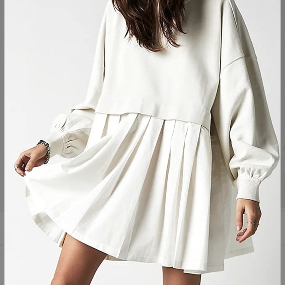 White sweatshirt dress